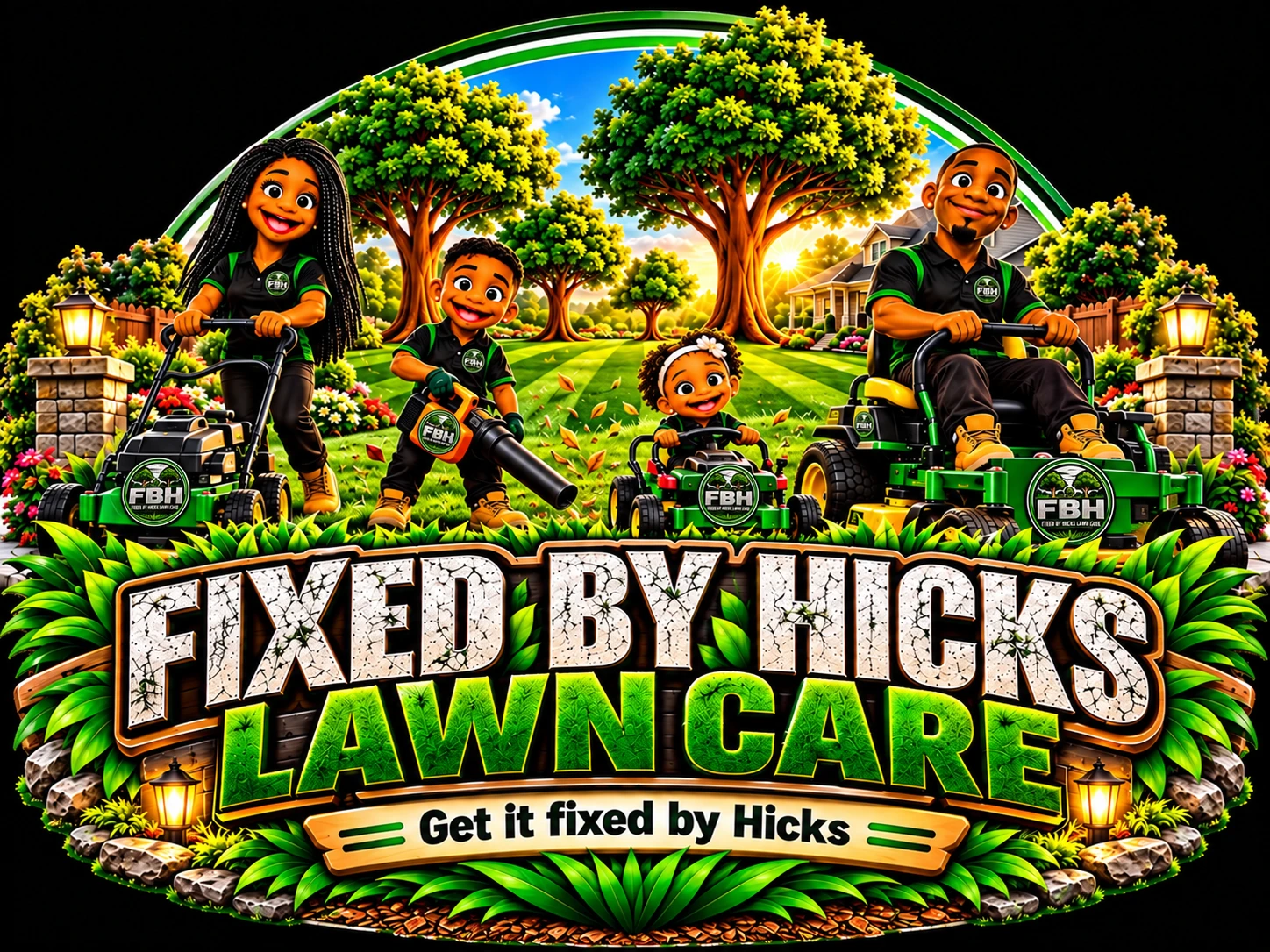 Fixed by Hicks branded family artwork: Family emblem